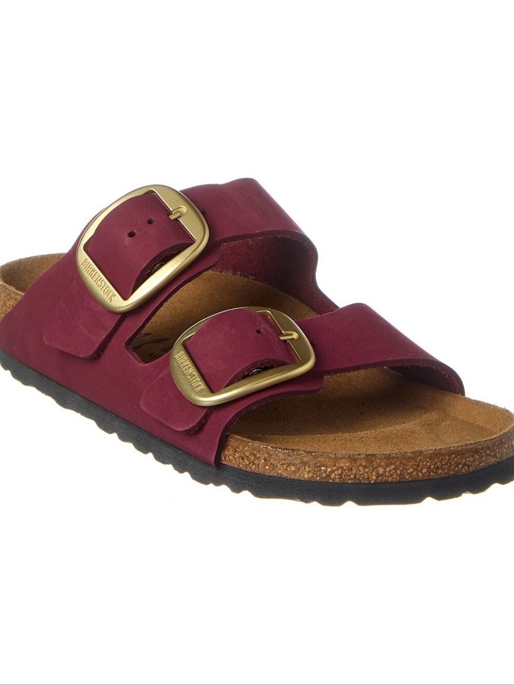 Birkenstock Arizona Two-Strap Sandal in Berry with Gold Buckles Size 38 New